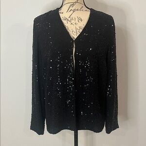 Dana Buchman silk dressy jacket with mini sequins 8